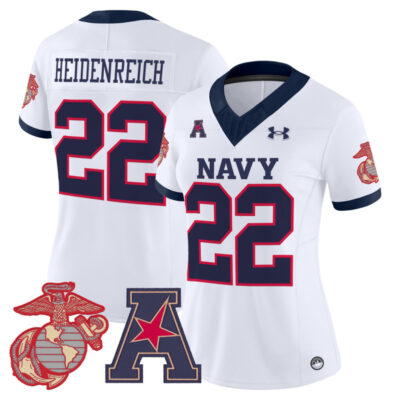 Women's Navy Midshipmen Vapor USMC Premier Jersey - White / Eli Heidenreich