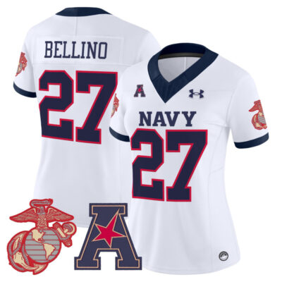 Women's Navy Midshipmen Vapor USMC Premier Jersey - White / Joe Bellino