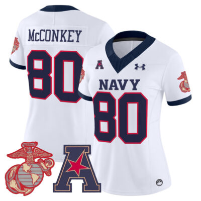 Women's Navy Midshipmen Vapor USMC Premier Jersey - White / Phil McConkey