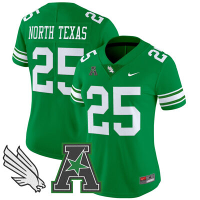 Women's North Texas Mean Green 2025 Vapor Limited Jersey - Green #25 North Texas