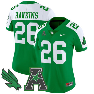 Women's North Texas Mean Green 2025 Vapor Limited Jersey - Green Alternate Caleb Hawkins