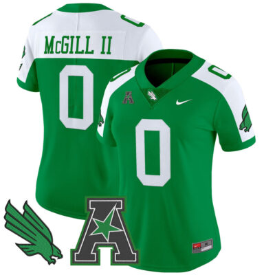 Women's North Texas Mean Green 2025 Vapor Limited Jersey - Green Alternate Makenzie McGill II