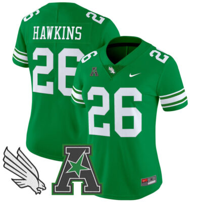 Women's North Texas Mean Green 2025 Vapor Limited Jersey - Green Caleb Hawkins