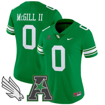 Women's North Texas Mean Green 2025 Vapor Limited Jersey - Green Makenzie McGill II
