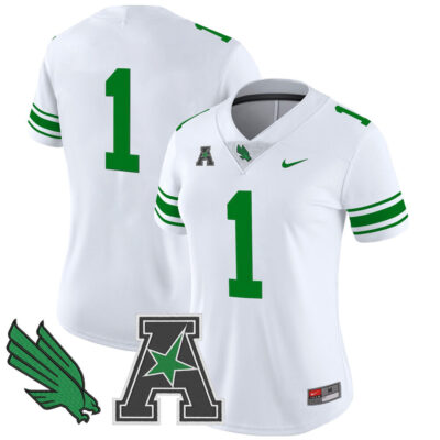 Women's North Texas Mean Green 2025 Vapor Limited Jersey - White #1 Team