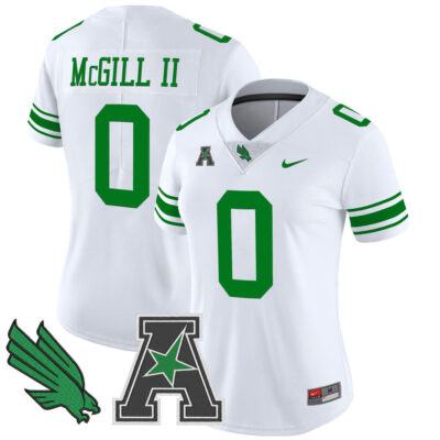 Women's North Texas Mean Green 2025 Vapor Limited Jersey - White Makenzie McGill II