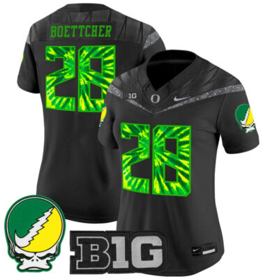 Women's Oregon Ducks 2025 Grateful Ducks Vapor Limited Jersey - Black / Bryce Boettcher