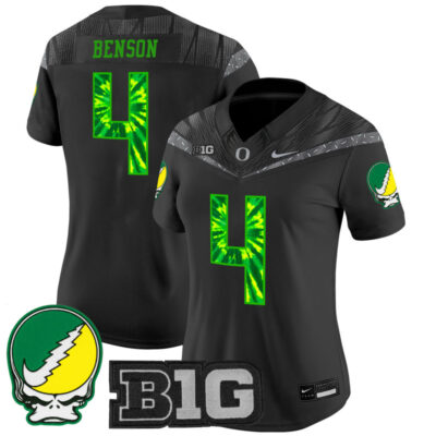 Women's Oregon Ducks 2025 Grateful Ducks Vapor Limited Jersey - Black / Malik Benson
