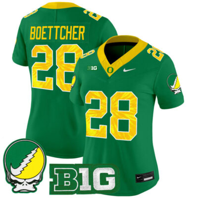 Women's Oregon Ducks 2025 Grateful Ducks Vapor Limited Jersey - Green / Bryce Boettcher