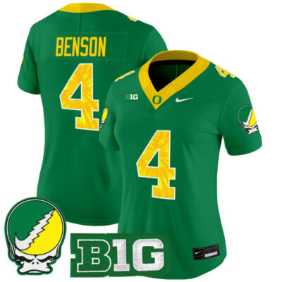 Women's Oregon Ducks 2025 Grateful Ducks Vapor Limited Jersey - Green / Malik Benson
