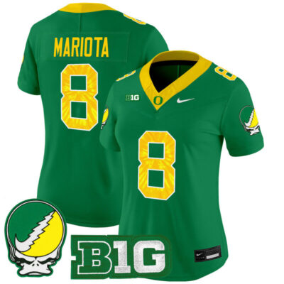 Women's Oregon Ducks 2025 Grateful Ducks Vapor Limited Jersey - Green / Marcus Mariota