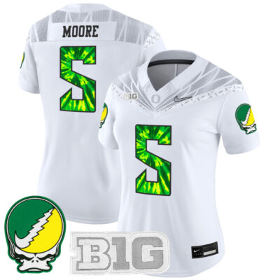 Women's Oregon Ducks 2025 Grateful Ducks Vapor Limited Jersey - White / Dante Moore