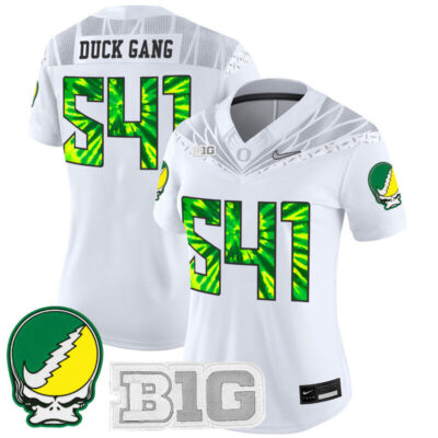 Women's Oregon Ducks 2025 Grateful Ducks Vapor Limited Jersey - White / Duck Gang 541