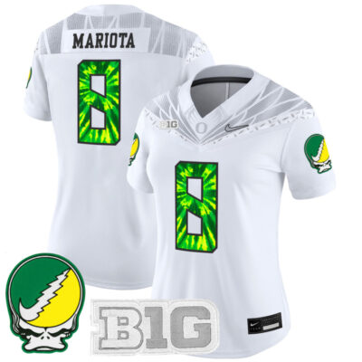 Women's Oregon Ducks 2025 Grateful Ducks Vapor Limited Jersey - White / Marcus Mariota