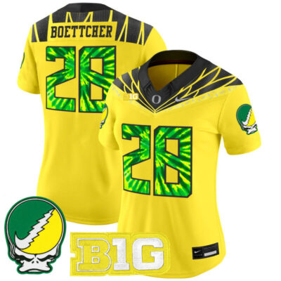 Women's Oregon Ducks 2025 Grateful Ducks Vapor Limited Jersey - Yellow / Bryce Boettcher