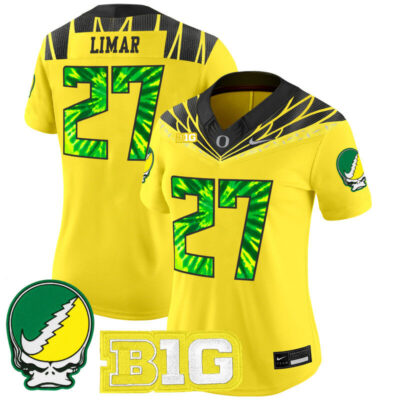 Women's Oregon Ducks 2025 Grateful Ducks Vapor Limited Jersey - Yellow / Jayden Limar