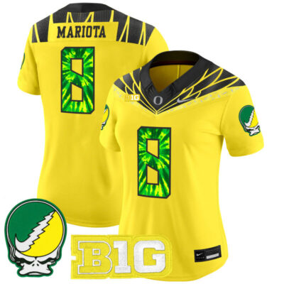 Women's Oregon Ducks 2025 Grateful Ducks Vapor Limited Jersey - Yellow / Marcus Mariota