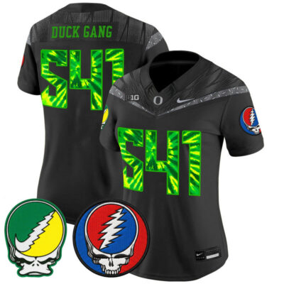 Women's Oregon Ducks 2025 'Grateful Ducks x Grateful Dead' Vapor Limited Jersey - Black / Duck Gang 541