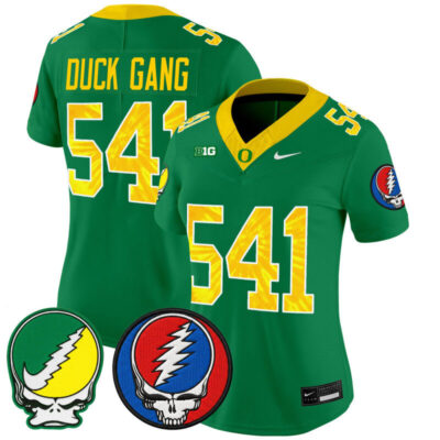 Women's Oregon Ducks 2025 'Grateful Ducks x Grateful Dead' Vapor Limited Jersey - Green / Duck Gang 541