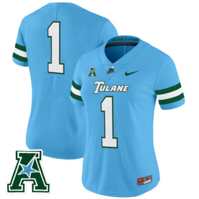 Women's Tulane Green Wave 2025 Vapor Limited Jersey - Blue #1 Team