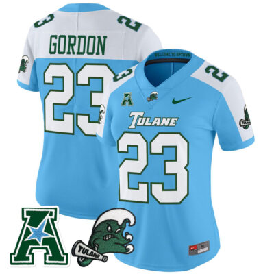 Women's Tulane Green Wave 2025 Vapor Limited Jersey - Blue Alternate Javin Gordon