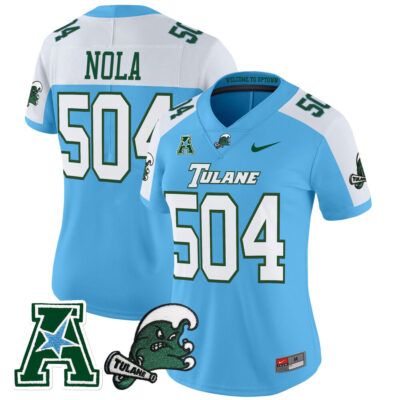 Women's Tulane Green Wave 2025 Vapor Limited Jersey - Blue Alternate NOLA 504