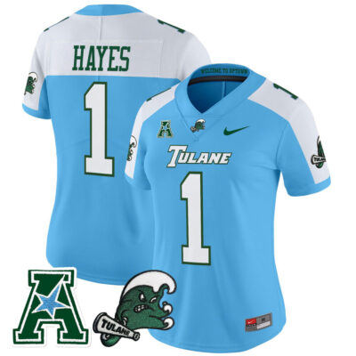 Women's Tulane Green Wave 2025 Vapor Limited Jersey - Blue Alternate Omari Hayes