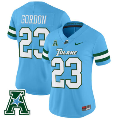Women's Tulane Green Wave 2025 Vapor Limited Jersey - Blue Javin Gordon