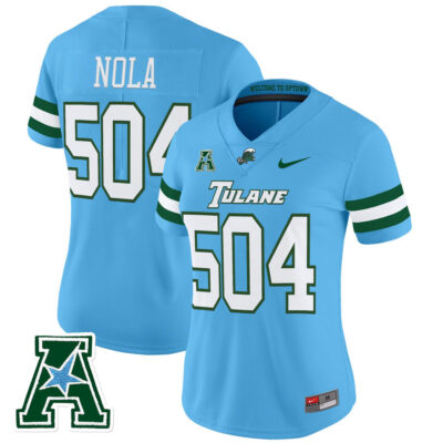 Women's Tulane Green Wave 2025 Vapor Limited Jersey - Blue NOLA 504