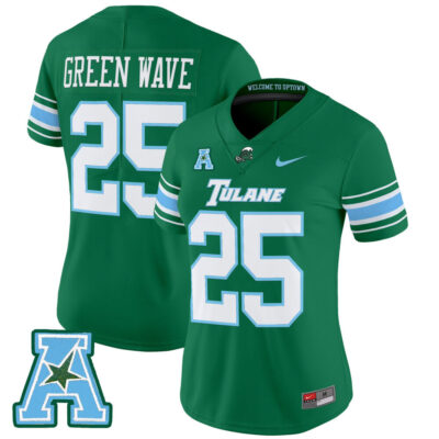 Women's Tulane Green Wave 2025 Vapor Limited Jersey - Green #25 Green Wave
