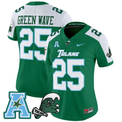 Women's Tulane Green Wave 2025 Vapor Limited Jersey - Green Alternate #25 Green Wave