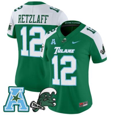 Women's Tulane Green Wave 2025 Vapor Limited Jersey - Green Alternate Jake Retzlaff