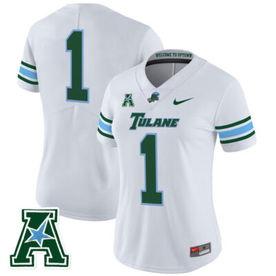 Women's Tulane Green Wave 2025 Vapor Limited Jersey - White #1 Team
