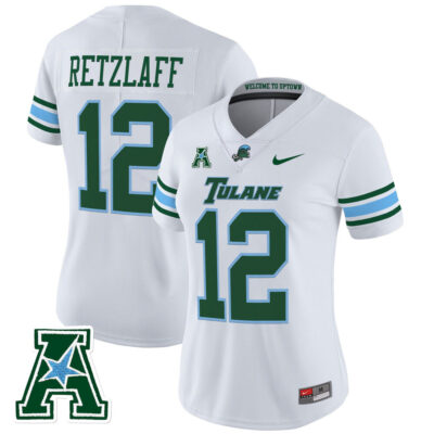 Women's Tulane Green Wave 2025 Vapor Limited Jersey - White Jake Retzlaff