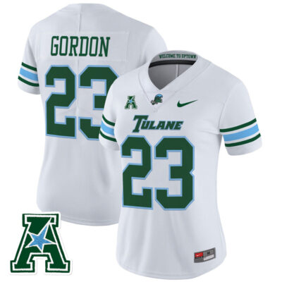 Women's Tulane Green Wave 2025 Vapor Limited Jersey - White Javin Gordon