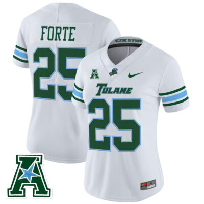 Women's Tulane Green Wave 2025 Vapor Limited Jersey - White Matt Forte