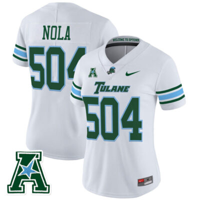 Women's Tulane Green Wave 2025 Vapor Limited Jersey - White NOLA 504