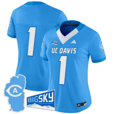 Women's UC Davis Aggies 2025 'Lake Tahoe Patch' Vapor Limited Jersey - Bold Aqua #1 Team
