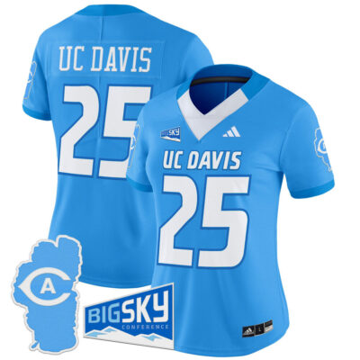 Women's UC Davis Aggies 2025 'Lake Tahoe Patch' Vapor Limited Jersey - Bold Aqua #25 UC Davis