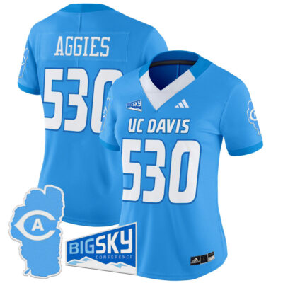 Women's UC Davis Aggies 2025 'Lake Tahoe Patch' Vapor Limited Jersey - Bold Aqua Aggies 530