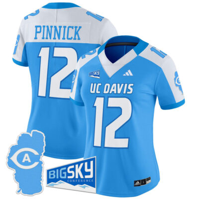 Women's UC Davis Aggies 2025 'Lake Tahoe Patch' Vapor Limited Jersey - Bold Aqua Alternate Caden Pinnick