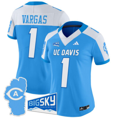 Women's UC Davis Aggies 2025 'Lake Tahoe Patch' Vapor Limited Jersey - Bold Aqua Alternate Carter Vargas