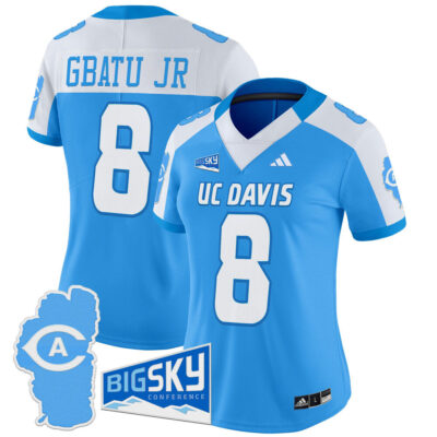 Women's UC Davis Aggies 2025 'Lake Tahoe Patch' Vapor Limited Jersey - Bold Aqua Alternate Samuel Gbatu Jr.