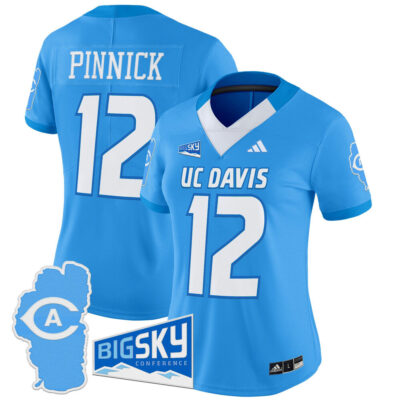 Women's UC Davis Aggies 2025 'Lake Tahoe Patch' Vapor Limited Jersey - Bold Aqua Caden Pinnick
