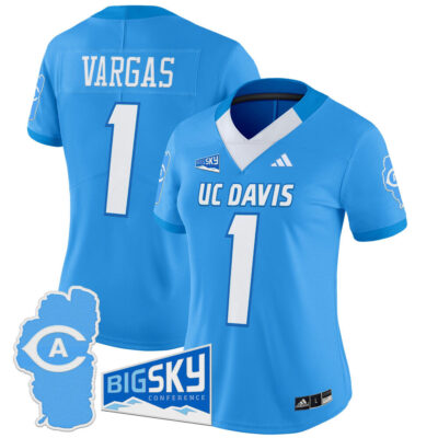 Women's UC Davis Aggies 2025 'Lake Tahoe Patch' Vapor Limited Jersey - Bold Aqua Carter Vargas