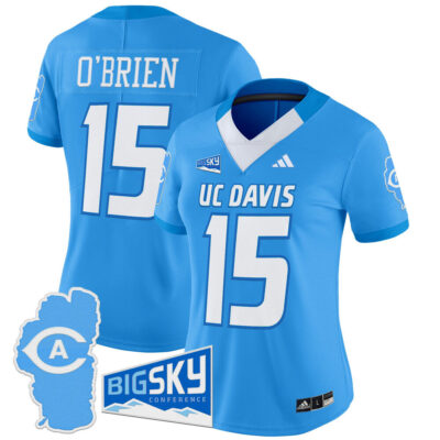 Women's UC Davis Aggies 2025 'Lake Tahoe Patch' Vapor Limited Jersey - Bold Aqua Ken O'Brien