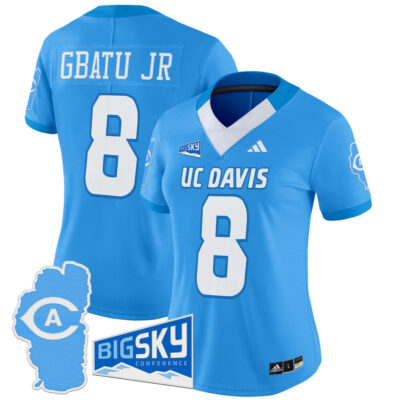 Women's UC Davis Aggies 2025 'Lake Tahoe Patch' Vapor Limited Jersey - Bold Aqua Samuel Gbatu Jr.
