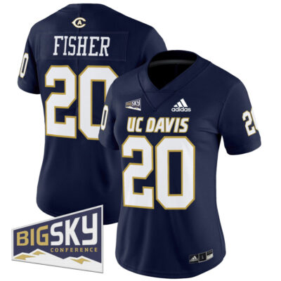 Women's UC Davis Aggies 2025 'Lake Tahoe Patch' Vapor Limited Jersey - Navy Jordan Fisher