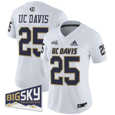 Women's UC Davis Aggies 2025 'Lake Tahoe Patch' Vapor Limited Jersey - White #25 UC Davis