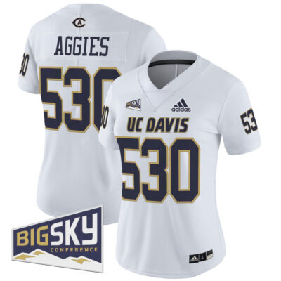 Women's UC Davis Aggies 2025 'Lake Tahoe Patch' Vapor Limited Jersey - White Aggies 530